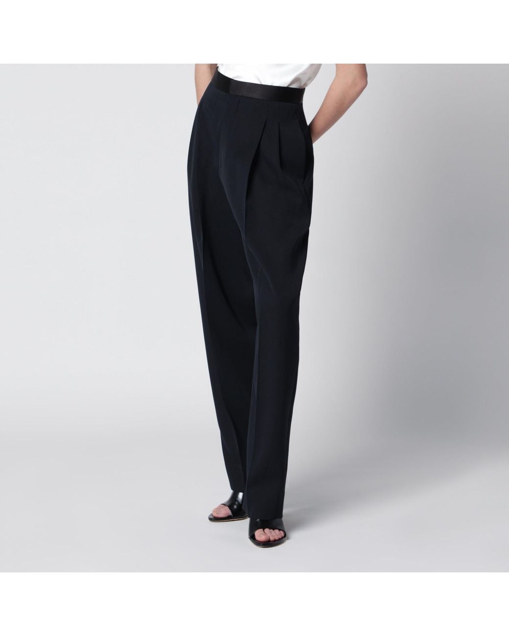 Bottega Veneta Blue Midnight Wool Trousers