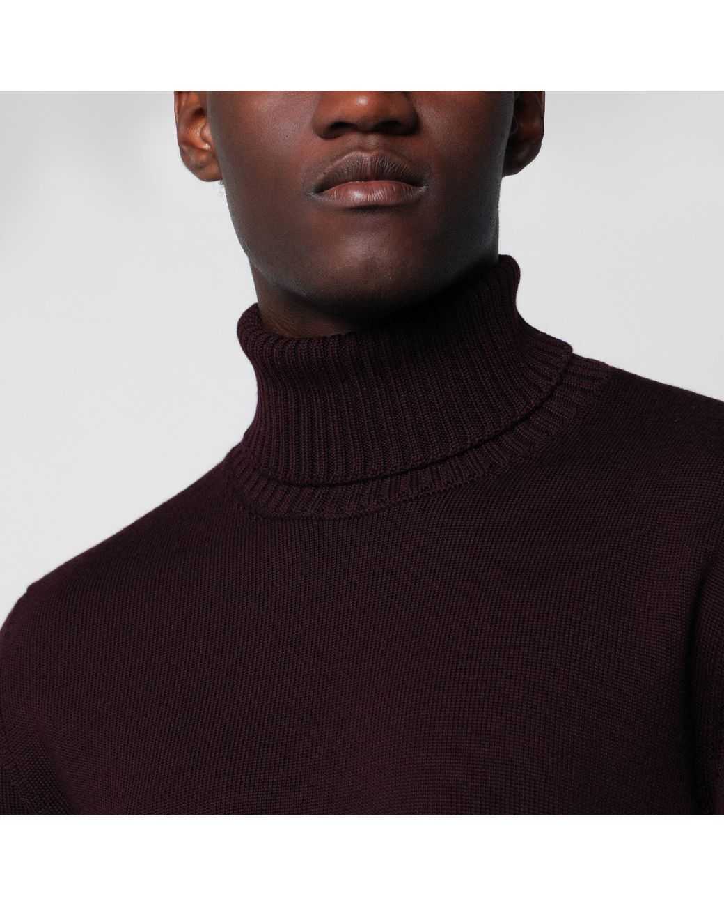 Drumohr Black Wool Turtleneck Sweater for men