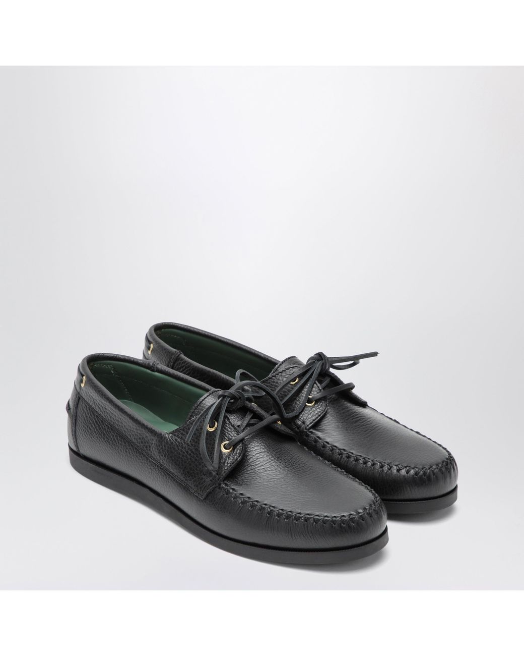 VINNY'S Black Boat Shoe for men