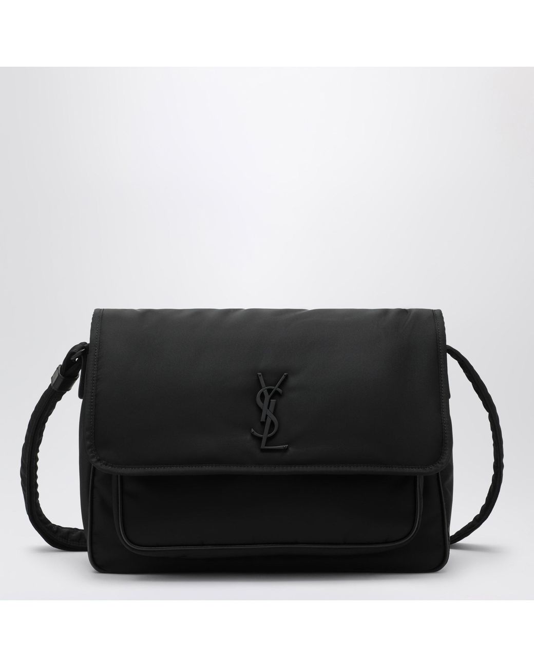 Saint Laurent Black Niki Recycled Nylon Messenger Bag for men