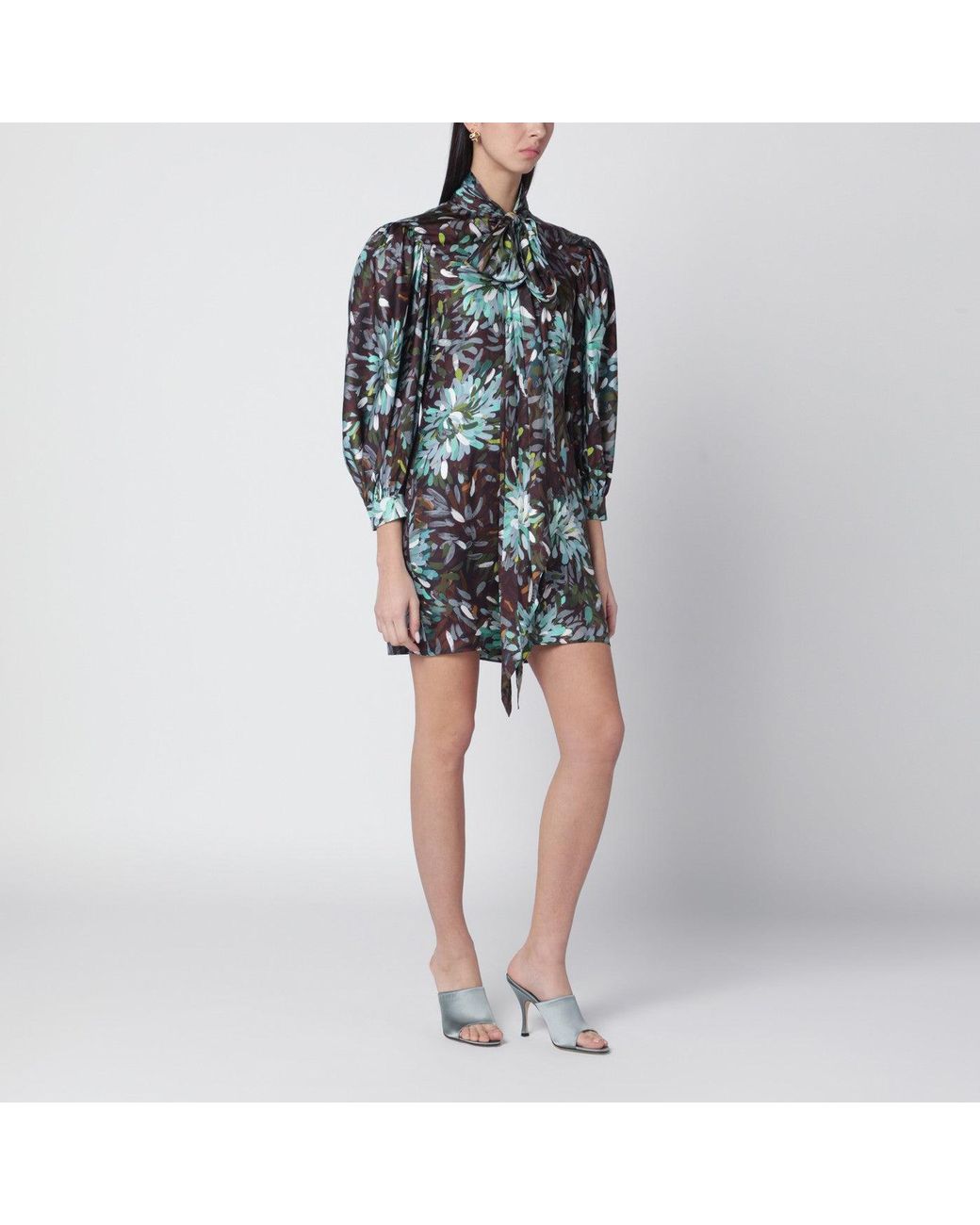 Gucci Black Printed Silk Twill Dress