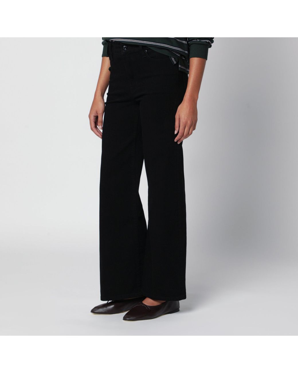 FRAME Black Le Slim Palazzo Trousers