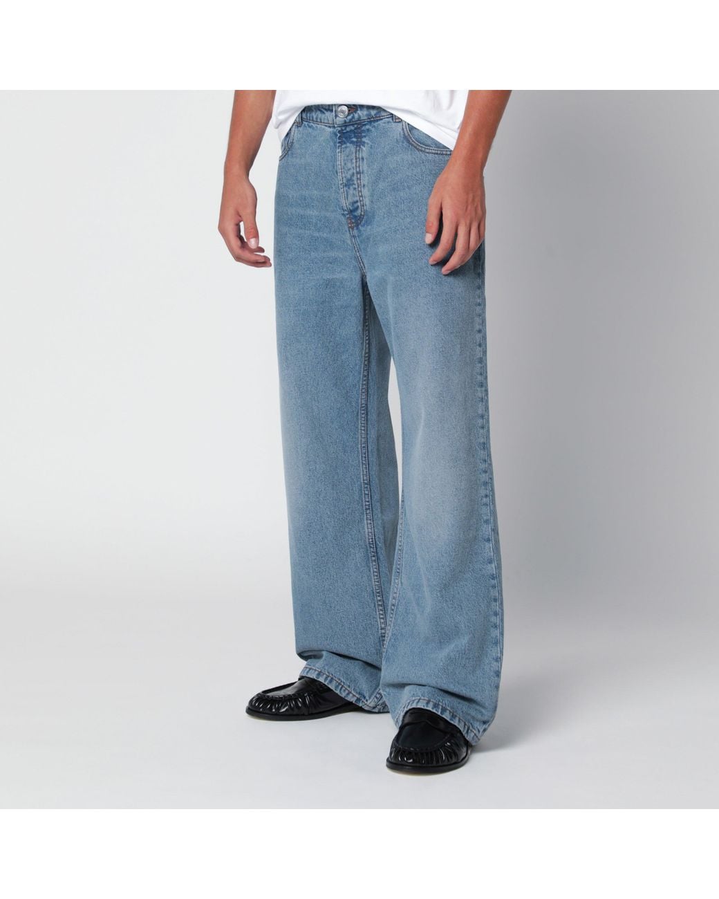 AMI Blue Wide-Leg Denim Jeans for men