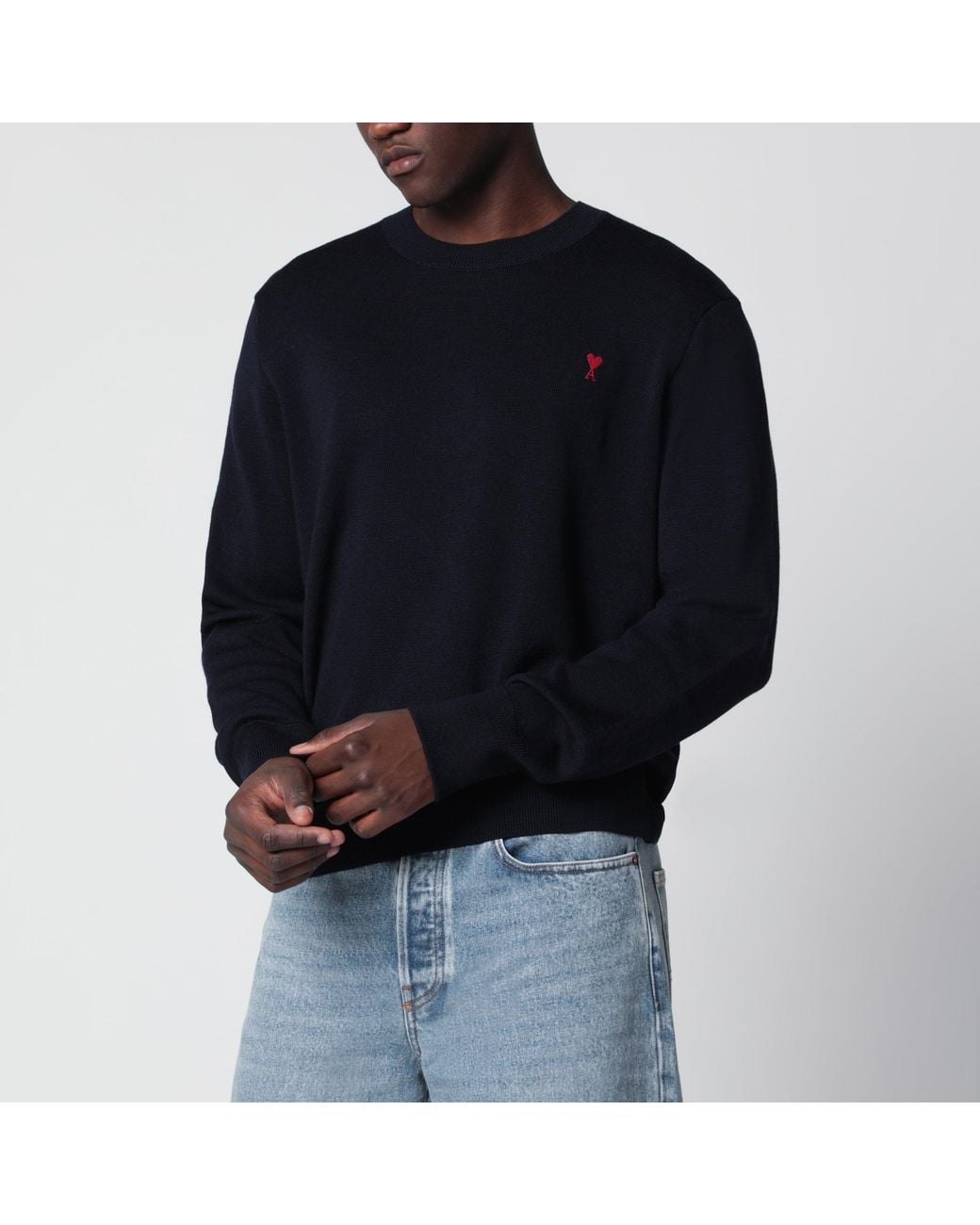 AMI Black Ami De Coeur Sweater for men