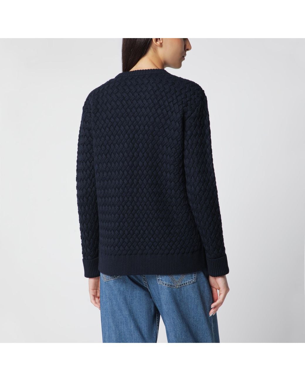 Bottega Veneta Black Midnight Intrecciato Wool Sweater