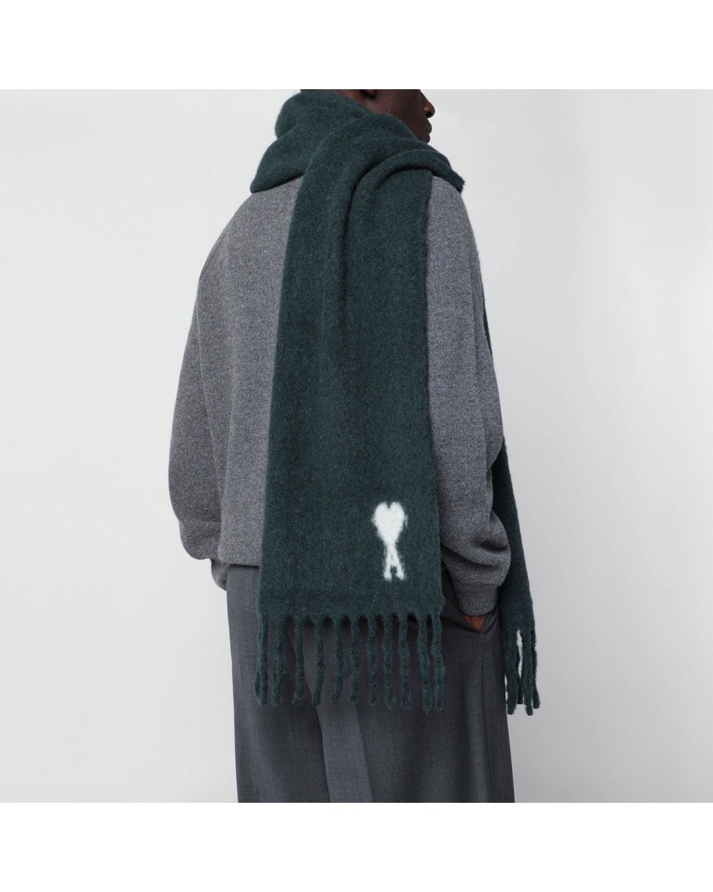 AMI Green Bottle Ami De Coeur Scarf for men