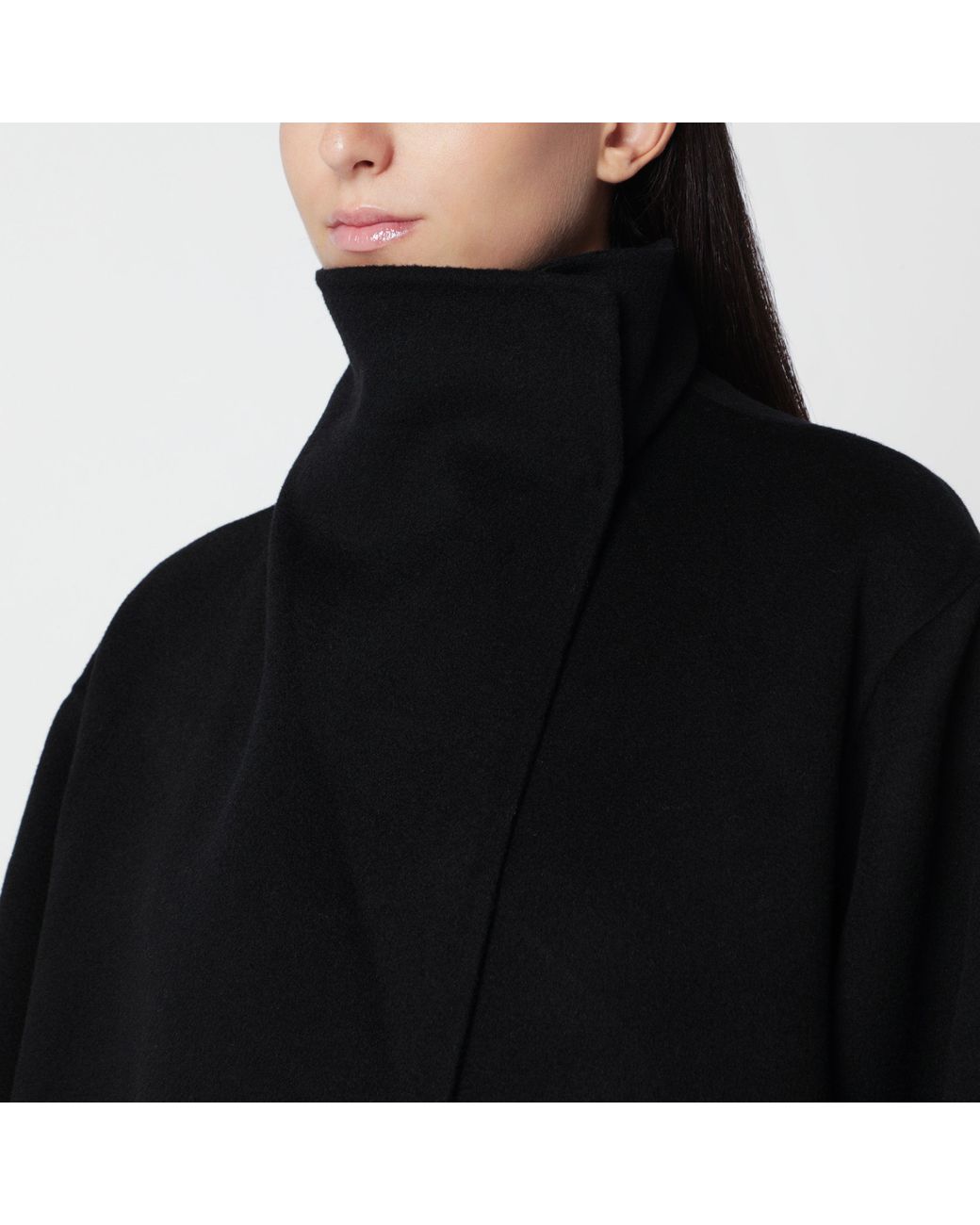 Almada Label Black Kaity Doublé Wool And Cashmere Coat