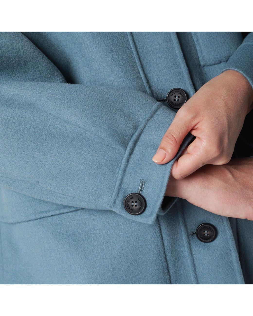 Weekend by Maxmara Blue Wool Shirt Jacket