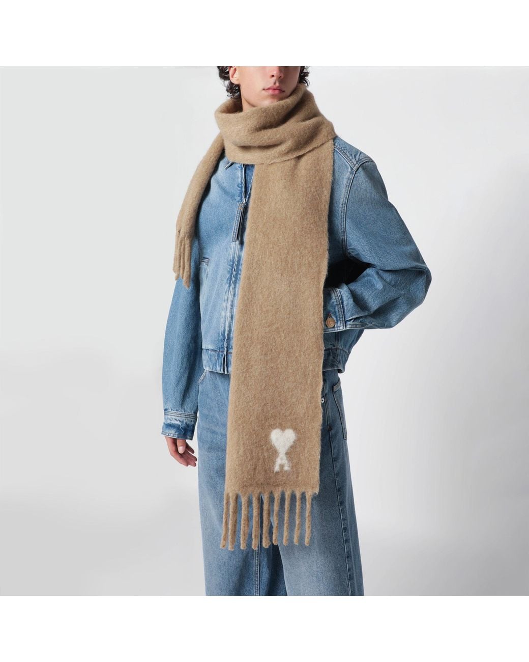 AMI Natural Ami De Coeur Scarf for men