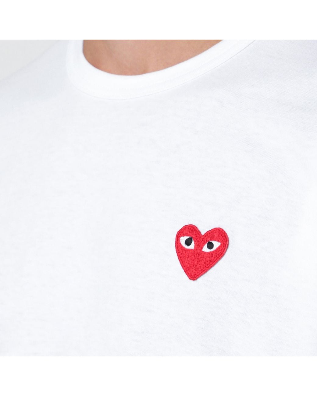 COMME DES GARÇONS PLAY White Mini Cotton Long-Sleeve Top for men