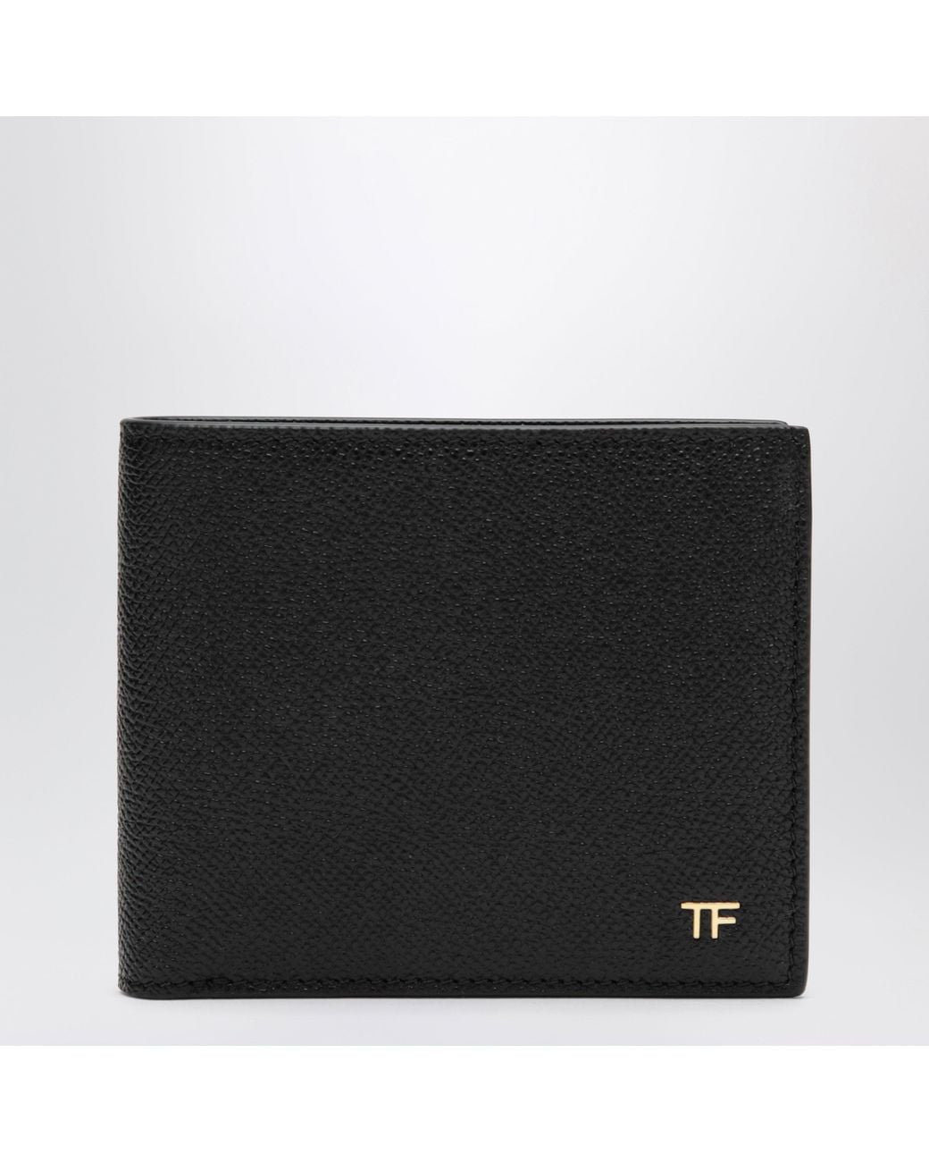 Tom Ford Black T-Line Bi-Fold Leather Wallet for men