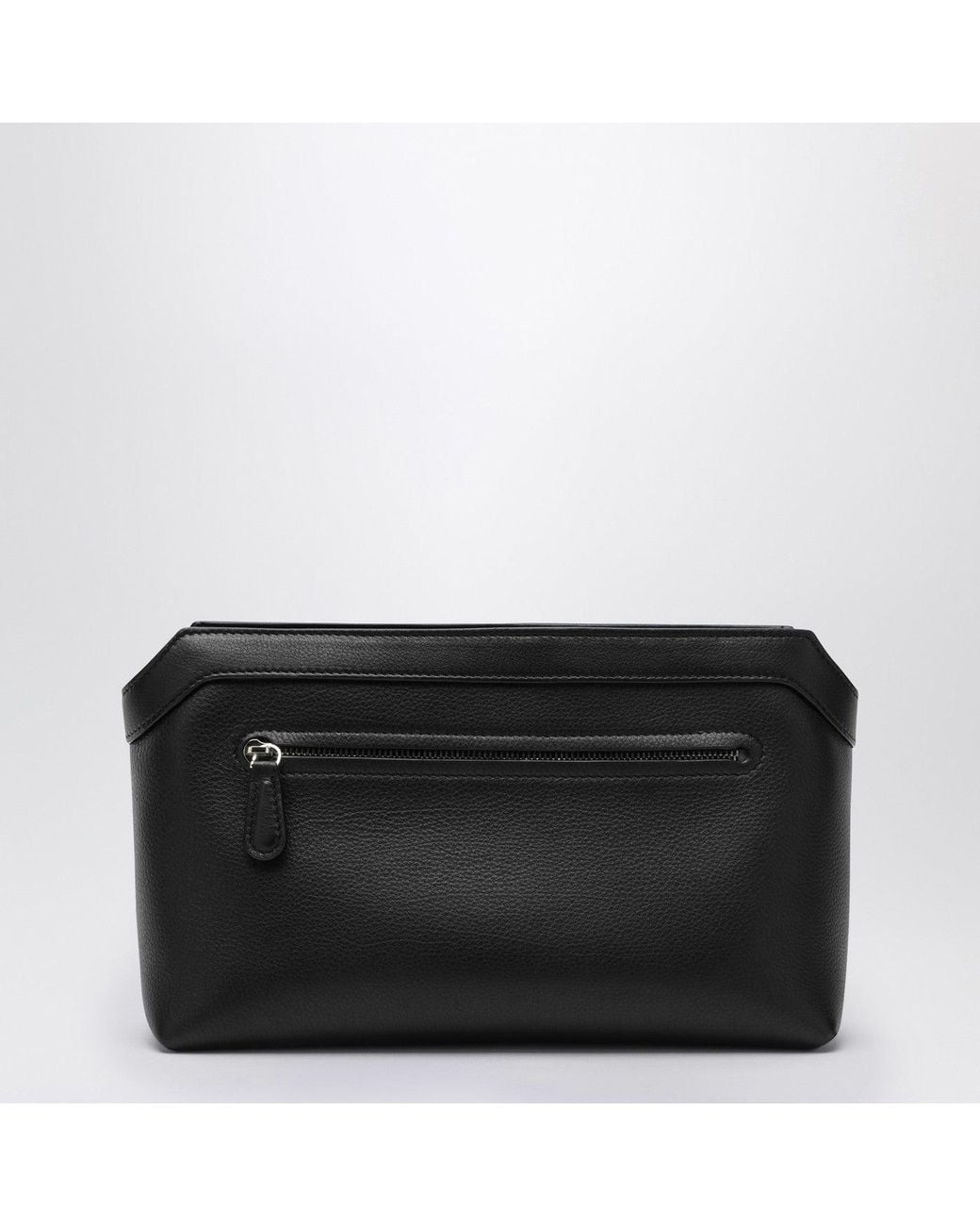 The Row Black Leather Clutch Bag