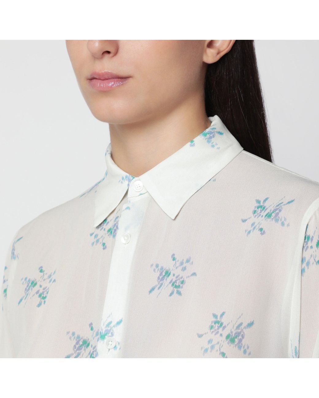Auralee White Ivory Silk Georgette Dress
