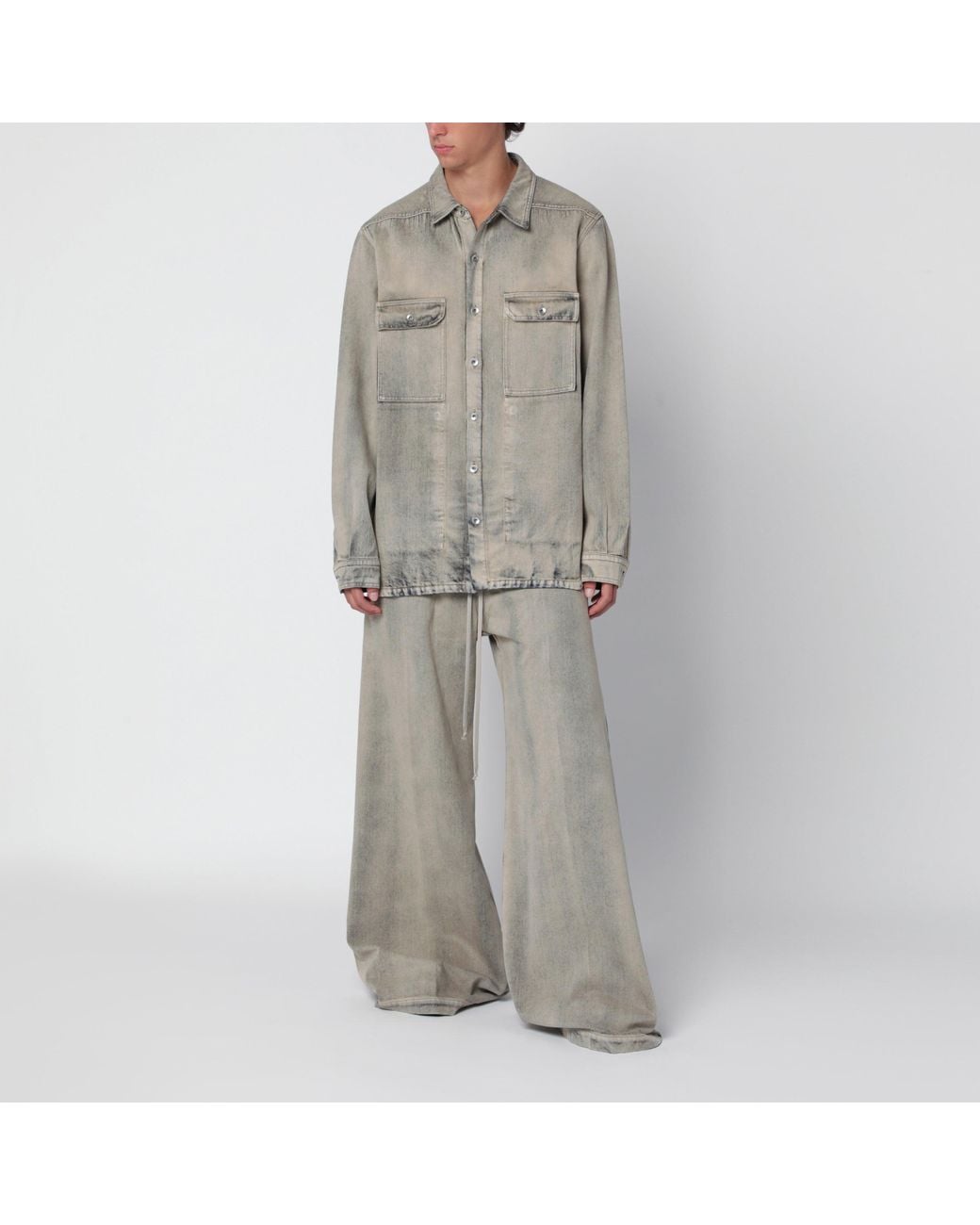 Rick Owens Gray Oversized Shirt for men