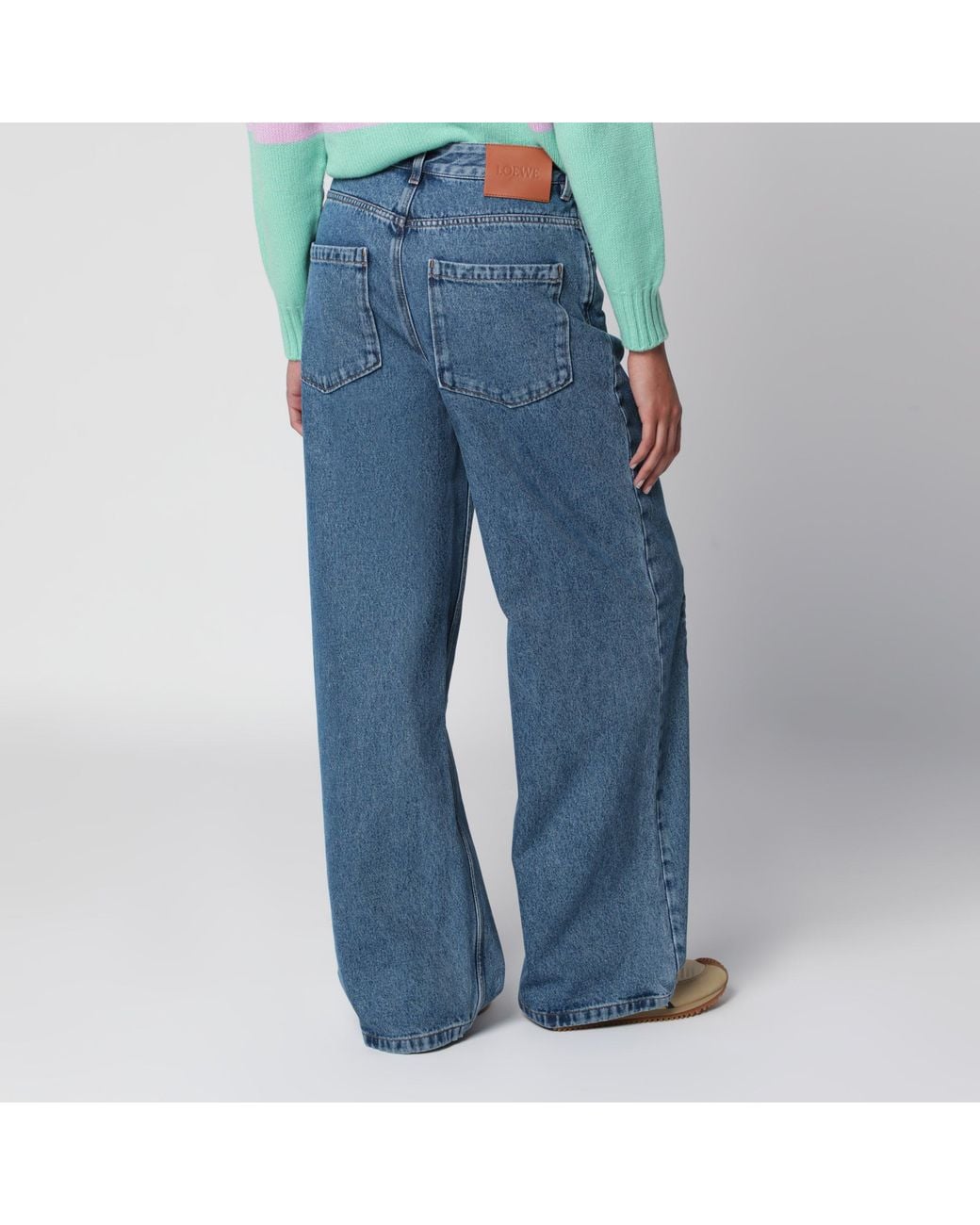 Loewe Blue Anagram Baggy Jeans