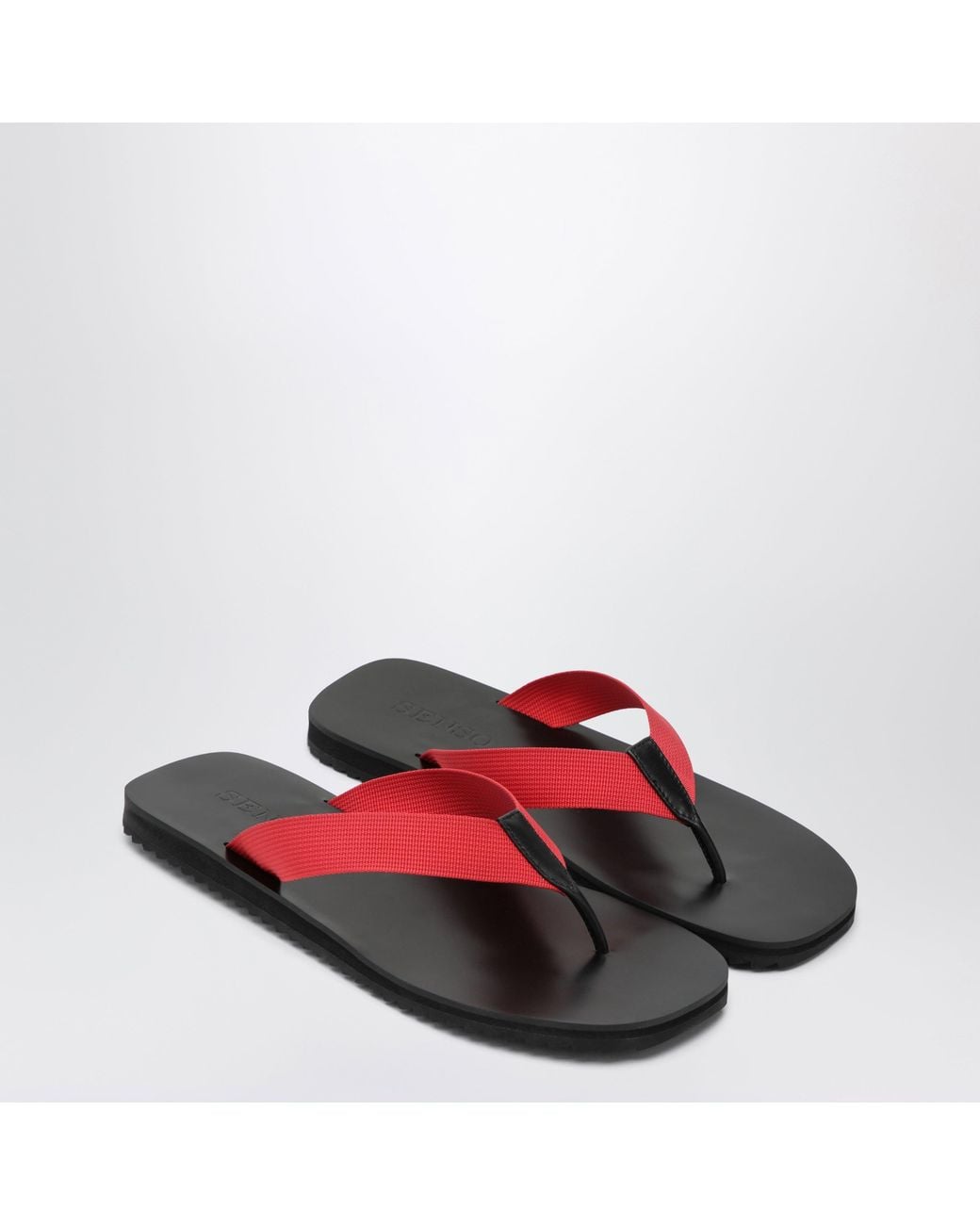 Senso Red Xylon Leather And Fabric Slides