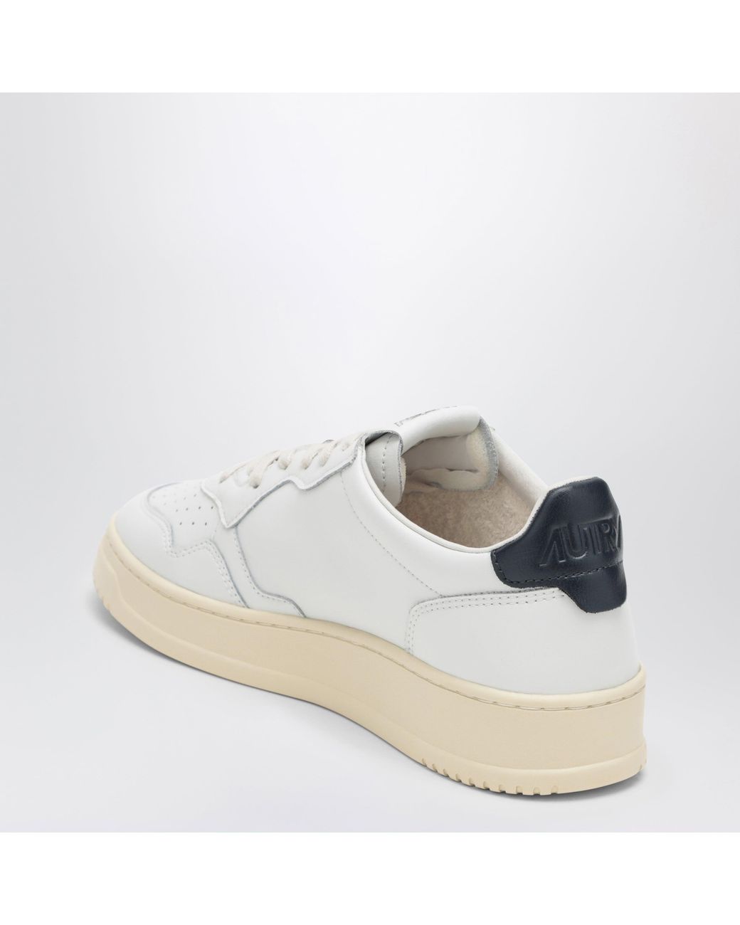 Autry White Medalist/ Leather Trainer for men