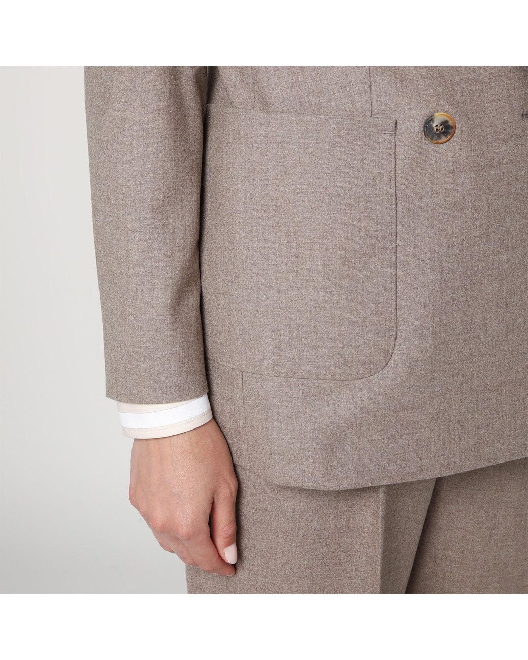 Max Mara Gray Double-Breasted Cashmere Jacket