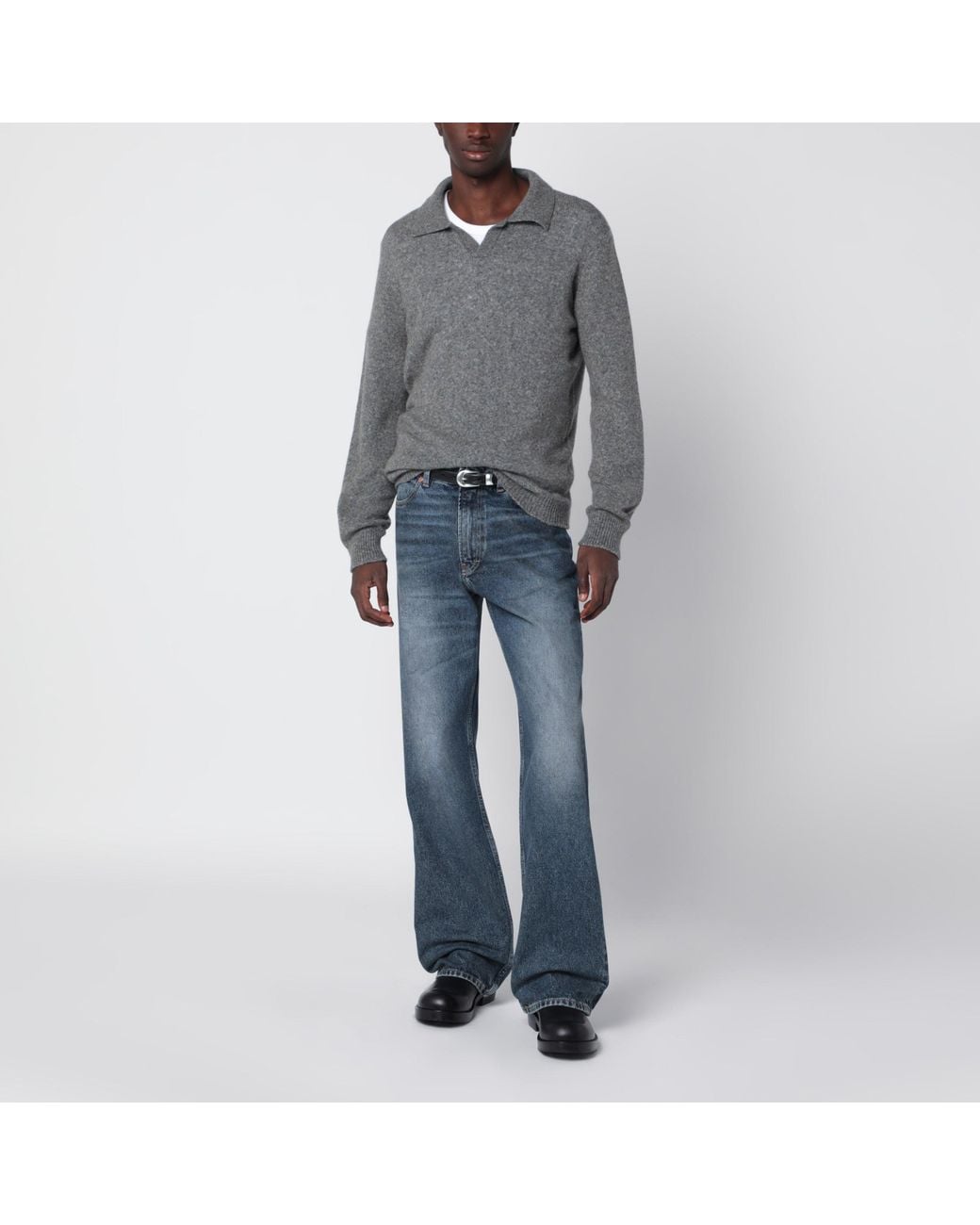 Roberto Collina Gray Mélange Wool Sweater for men
