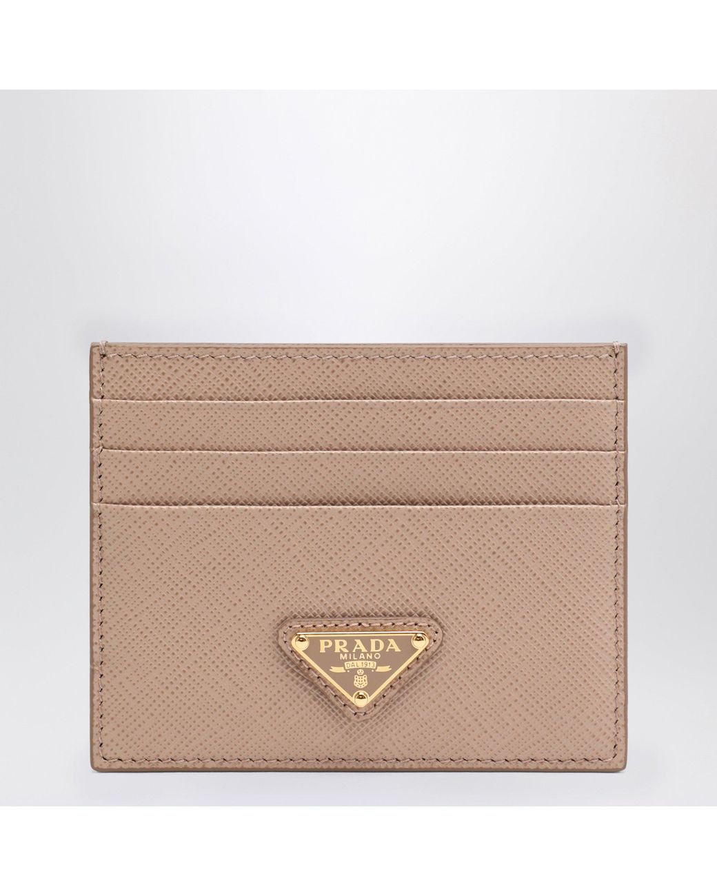 Prada Brown Powder Saffiano Card Case