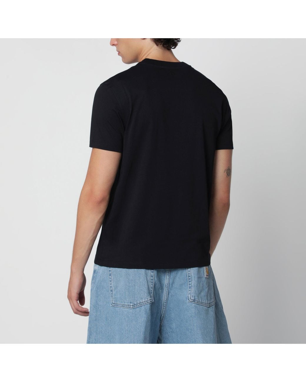 AMI Black Ami De Coeur T-Shirt for men