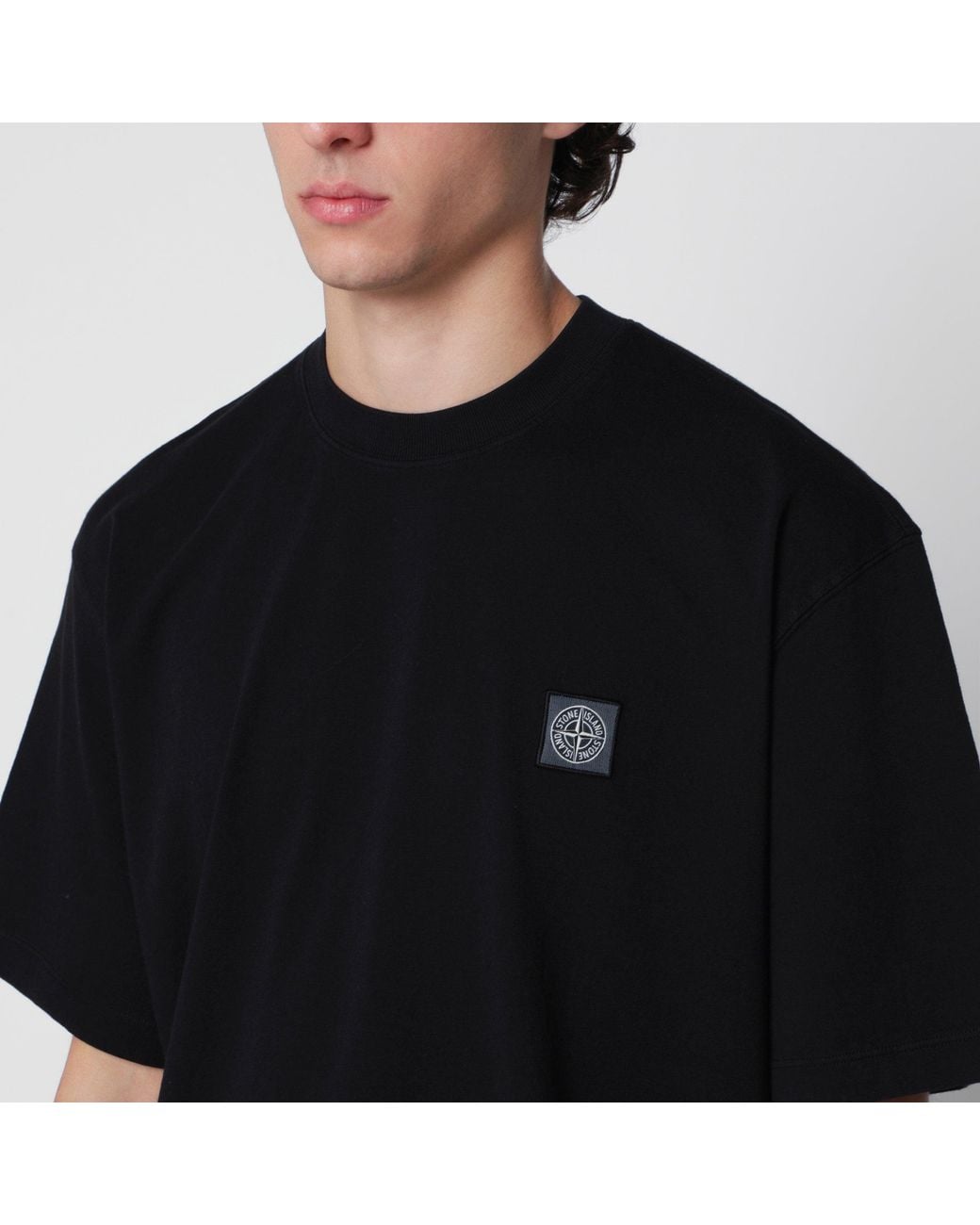 Stone Island Black Short-Sleeved T-Shirt for men
