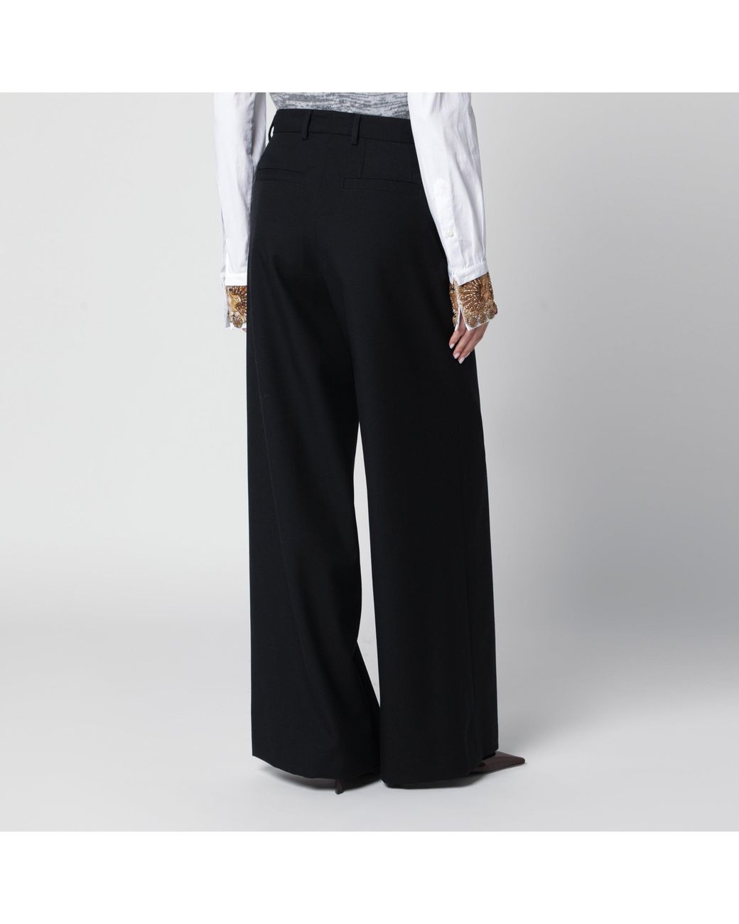 Dries Van Noten Black Penn Wool Trousers