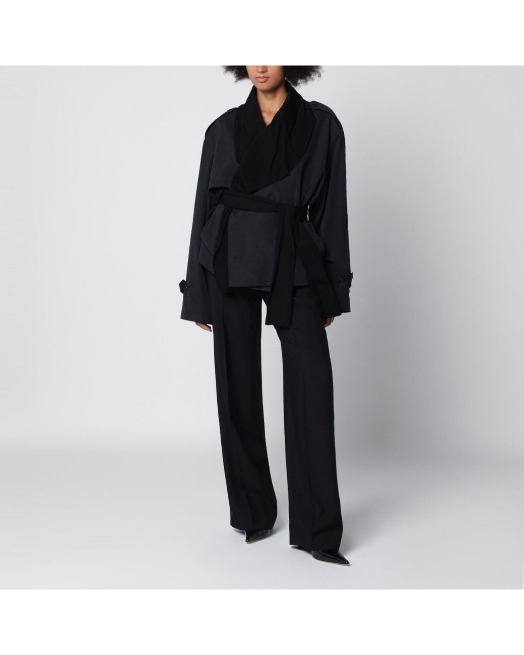 Maison Margiela Black Cropped Belted Jacket