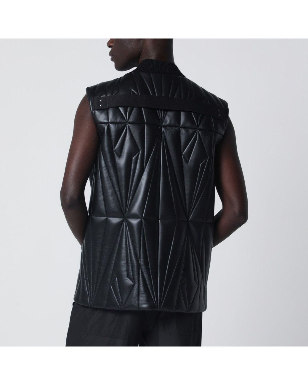 Moncler Black Faux Zip-Up Vest for men