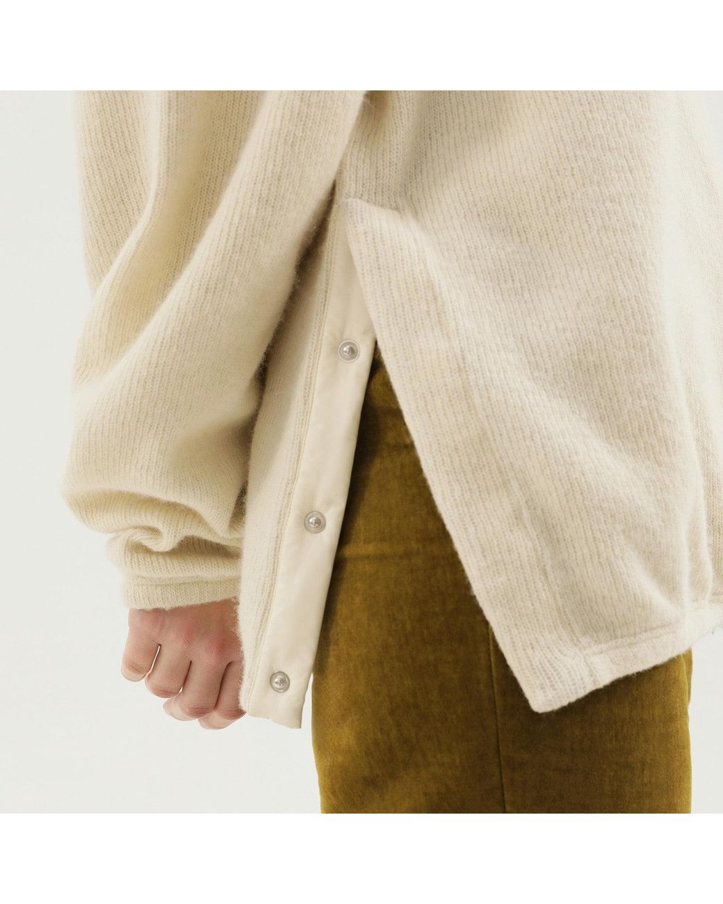 1989 STUDIO Natural Ribbed Sweater With Slits