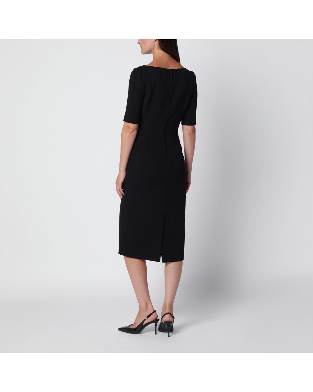 Dolce & Gabbana Black Double Wool Crêpe Dress