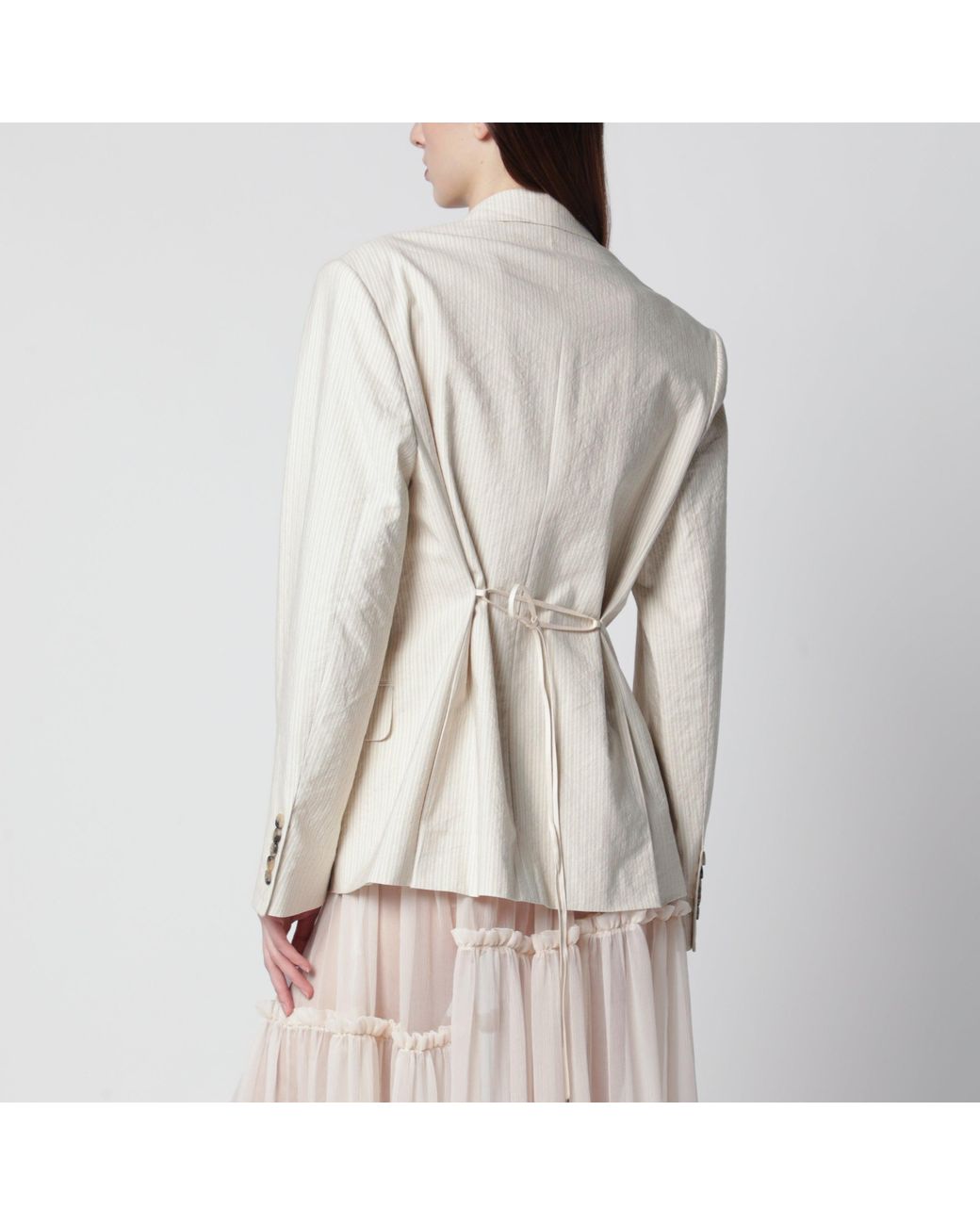 Dries Van Noten Natural ÉCru Oversized Double-Breasted Jacket By