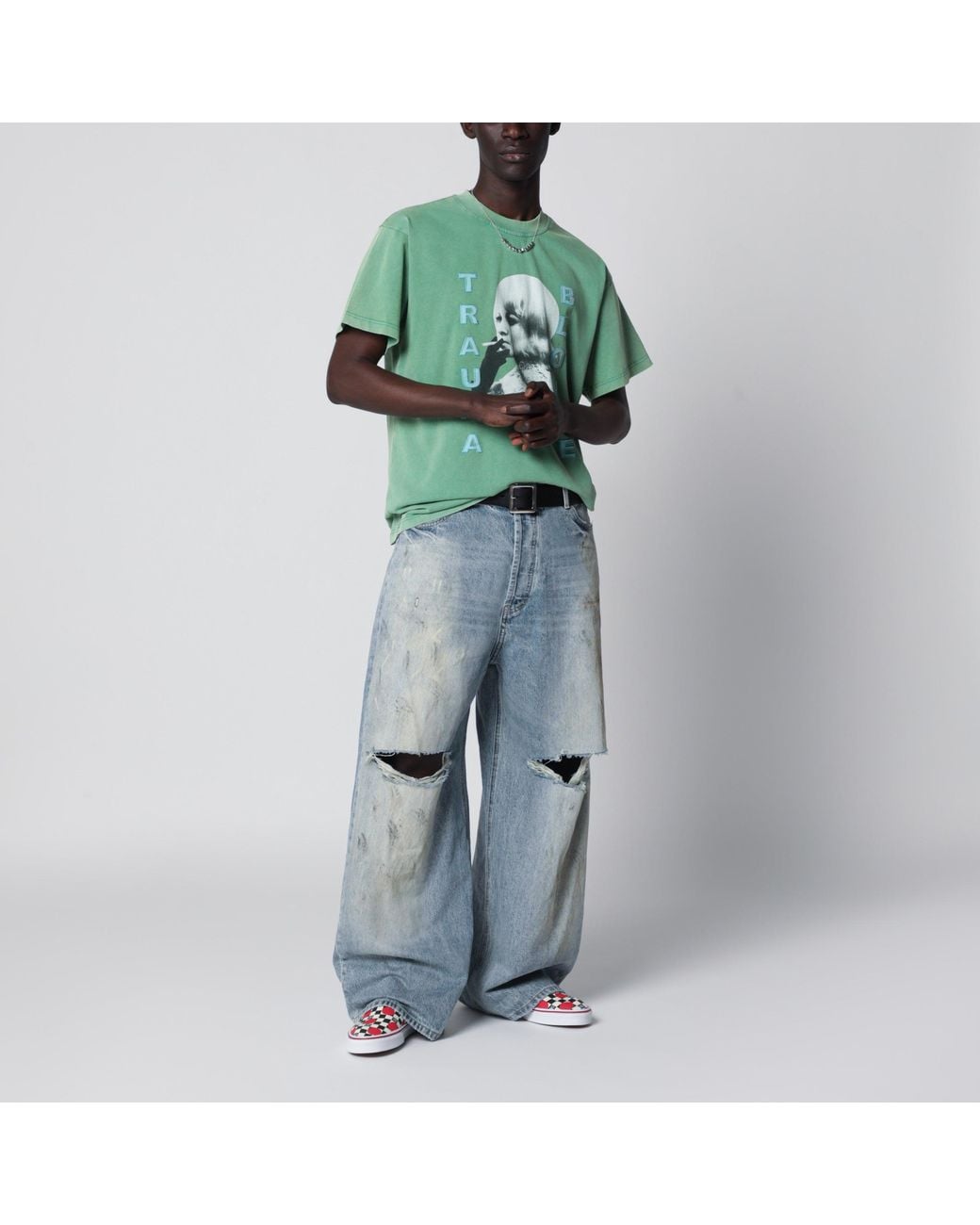 DAGGER Green Faded Trauma Blonde T-Shirt for men