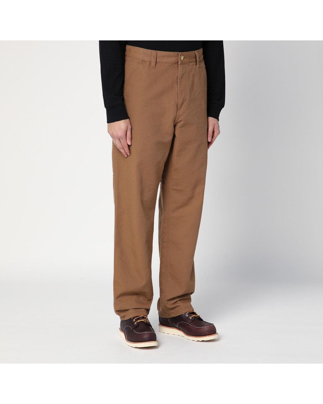 Carhartt Brown Single Knee Pant Hamilton In Organic Cotton for men