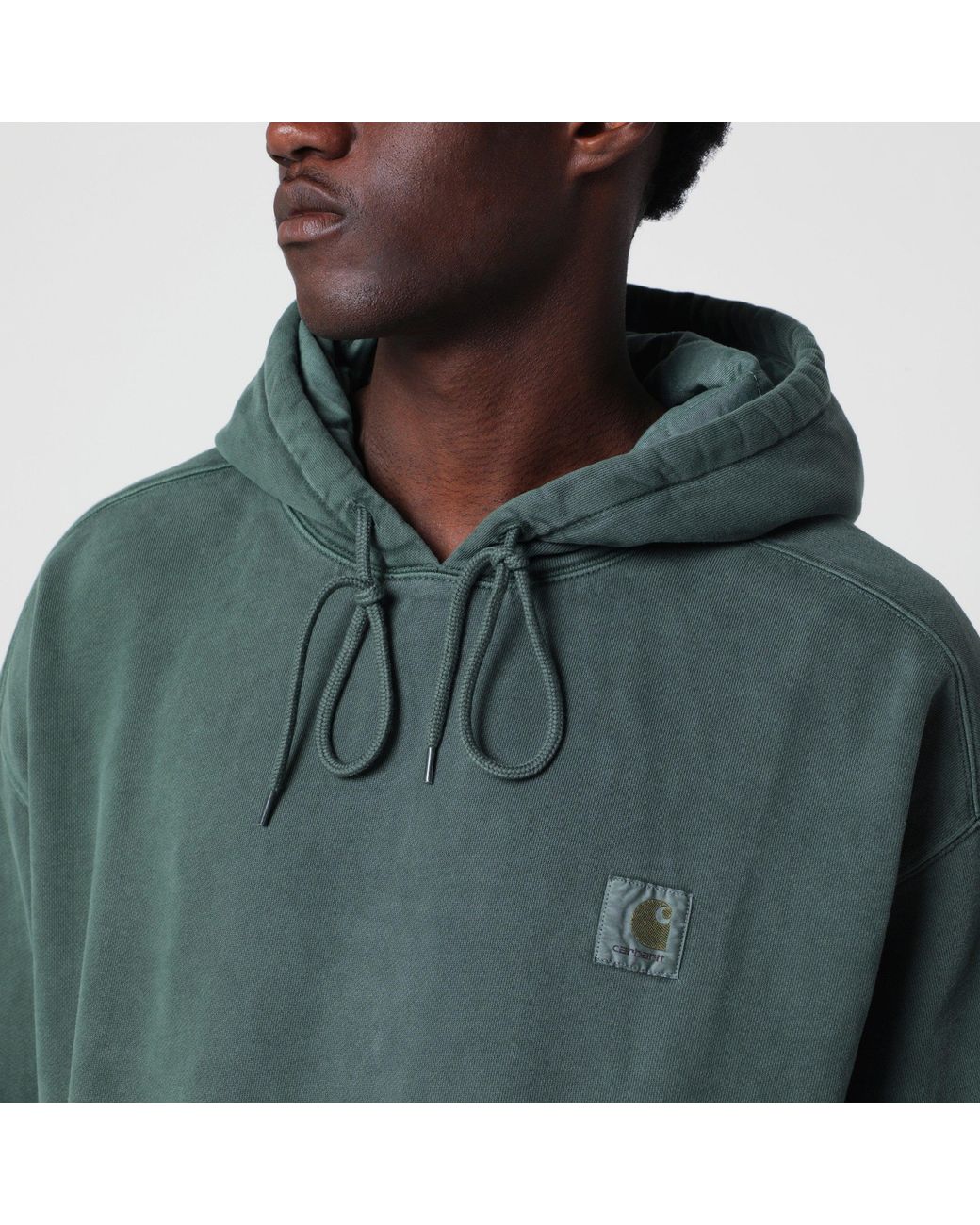 Carhartt Green Vista Hooded Sweatshirt, Dark Scarab/Garment Dyed for men