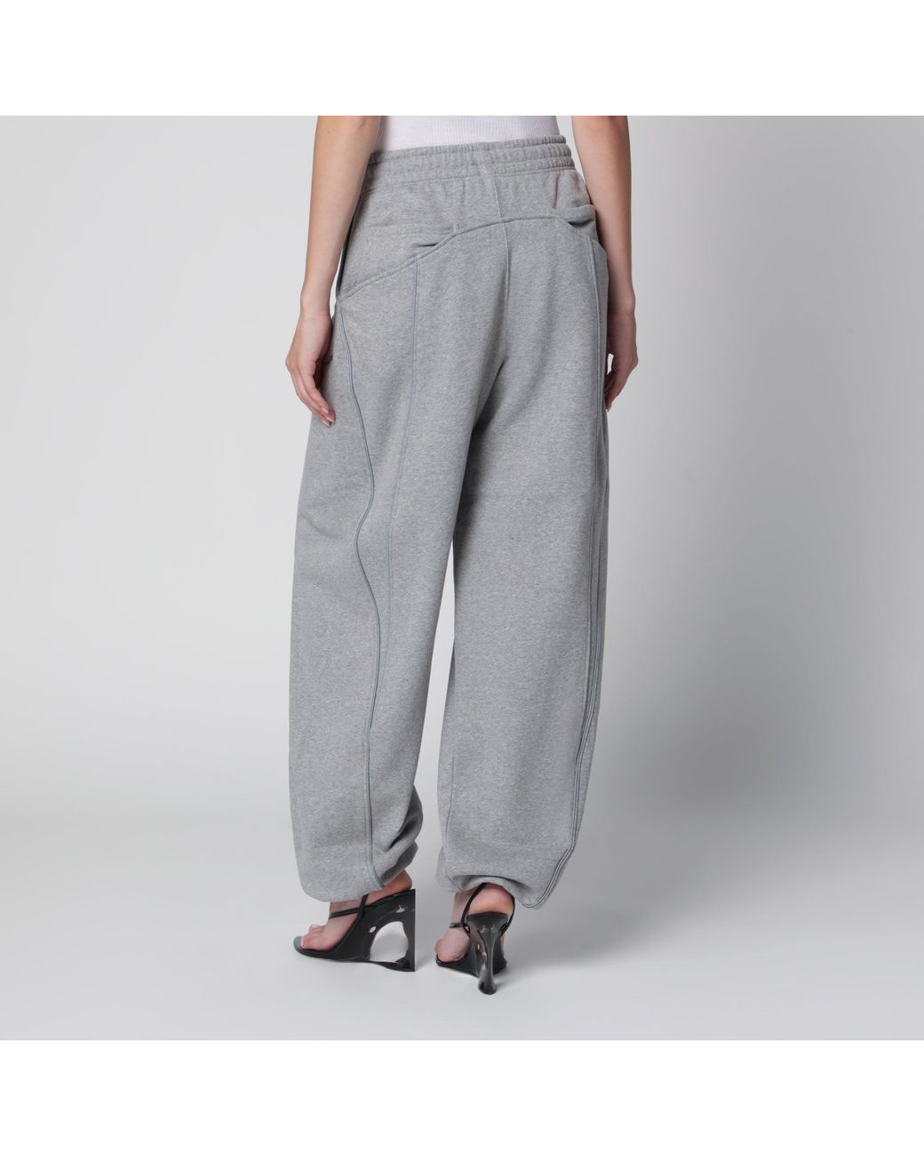The Attico Gray Long Jogger Pants