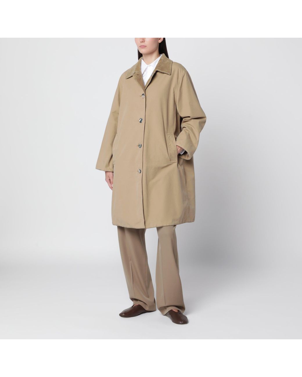 The Row Natural Etoli Cotton Velvet Coat