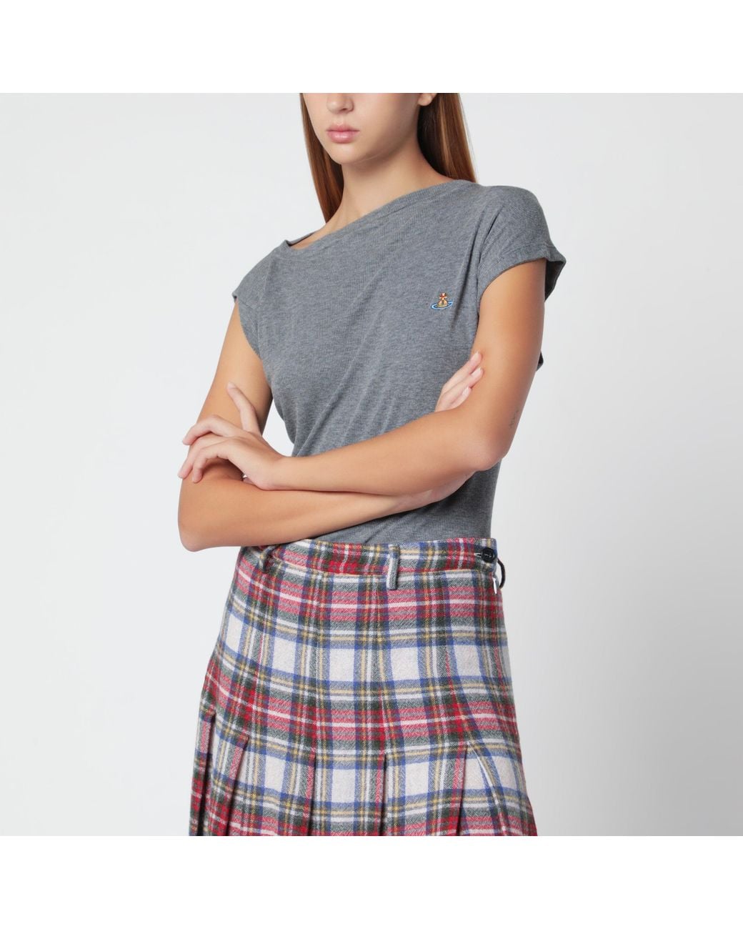 Vivienne Westwood Gray Dark Melange Asymmetric Hebo T-Shirt