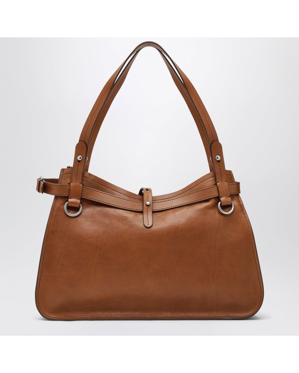Miu Miu Brown Calfskin Crossbody Bag With Embossed Logo