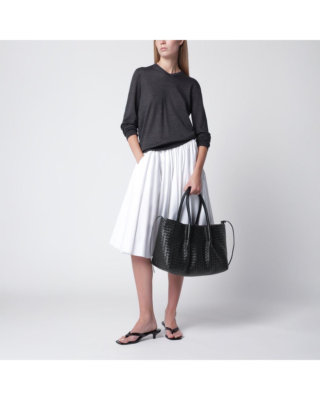 Bottega Veneta Black Large Pinacoteca Bag/Fondant