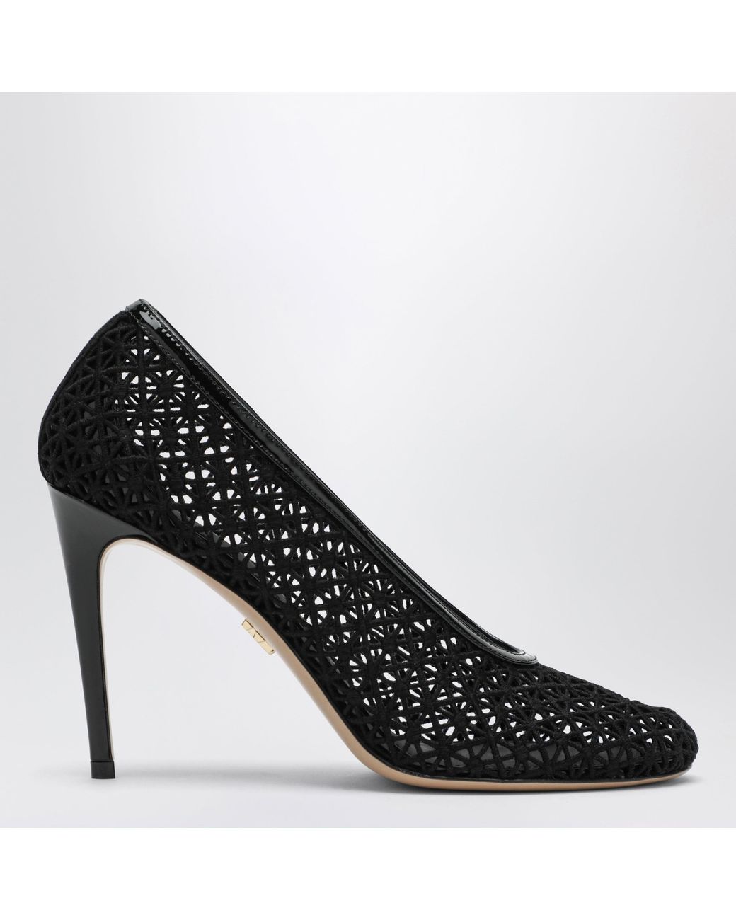 Ferragamo Black Schwarzer Pumps Aus Makramee