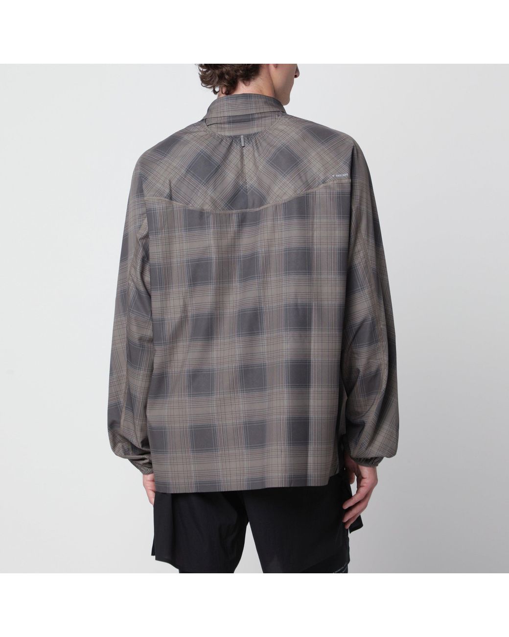 Satisfy Gray Check-Pattern Ambientwarp River Shirt for men