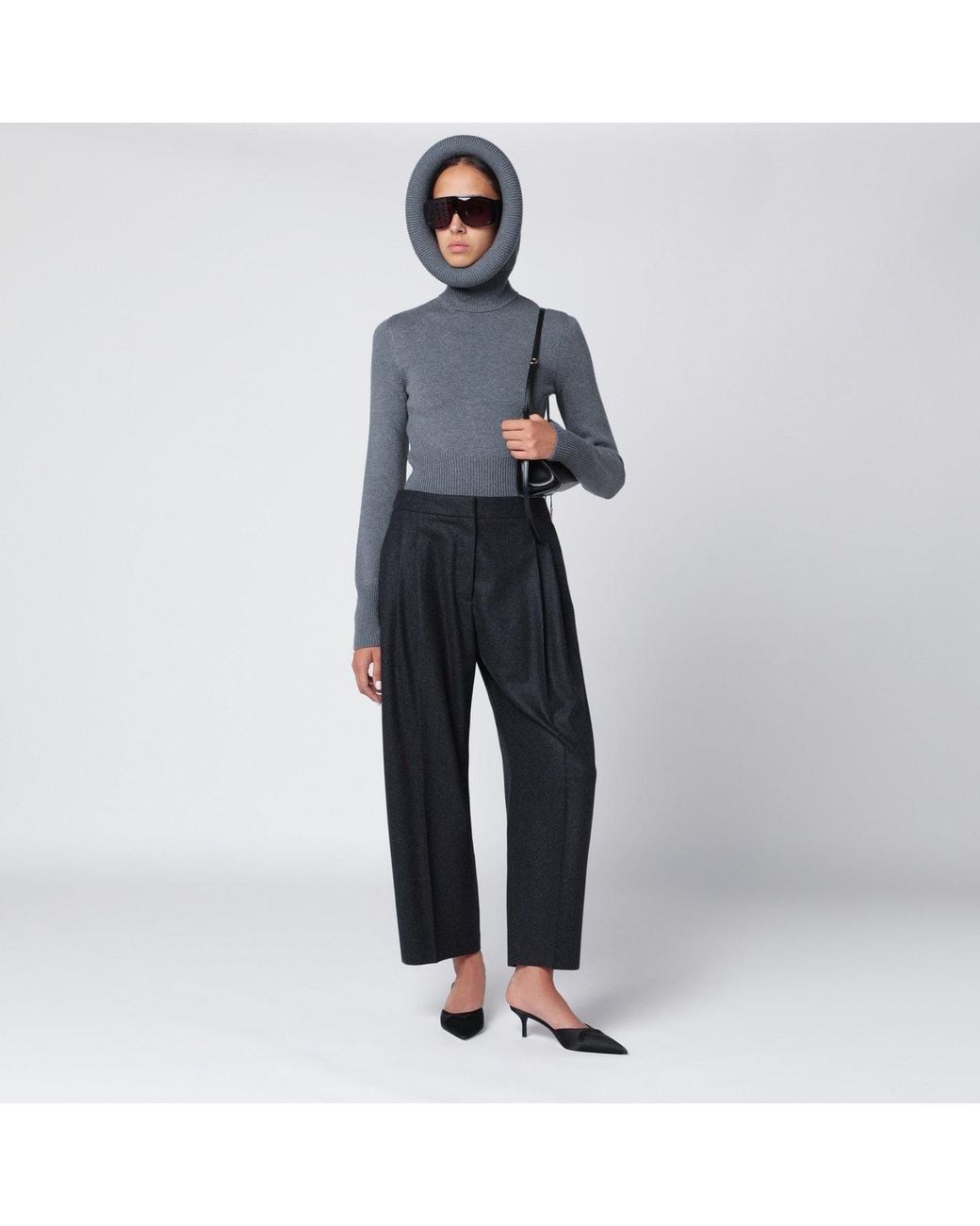 Alaïa Blue Wool Hoodie