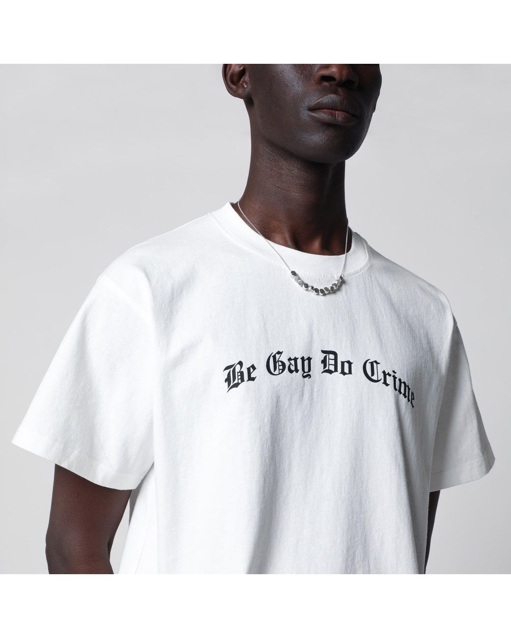 DAGGER White Be Gay Do Crime T-Shirt for men