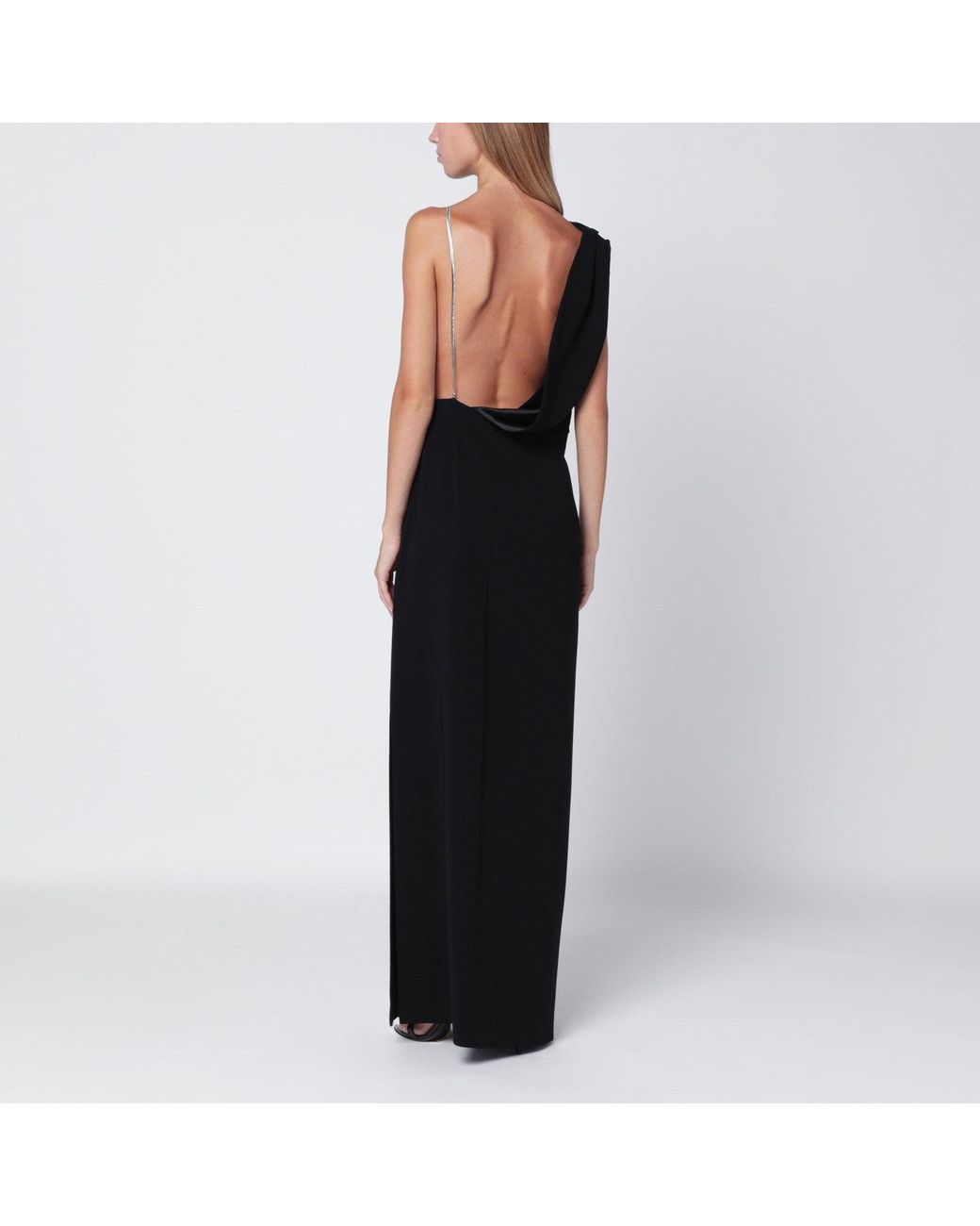 Max Mara Black Long Cady Bustier Dress
