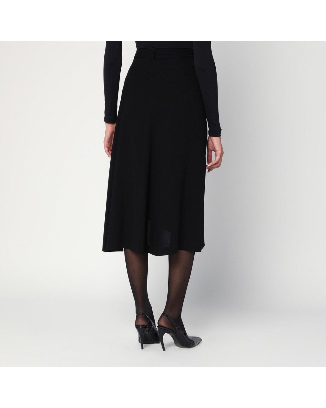 Balenciaga Black Draped Skirt