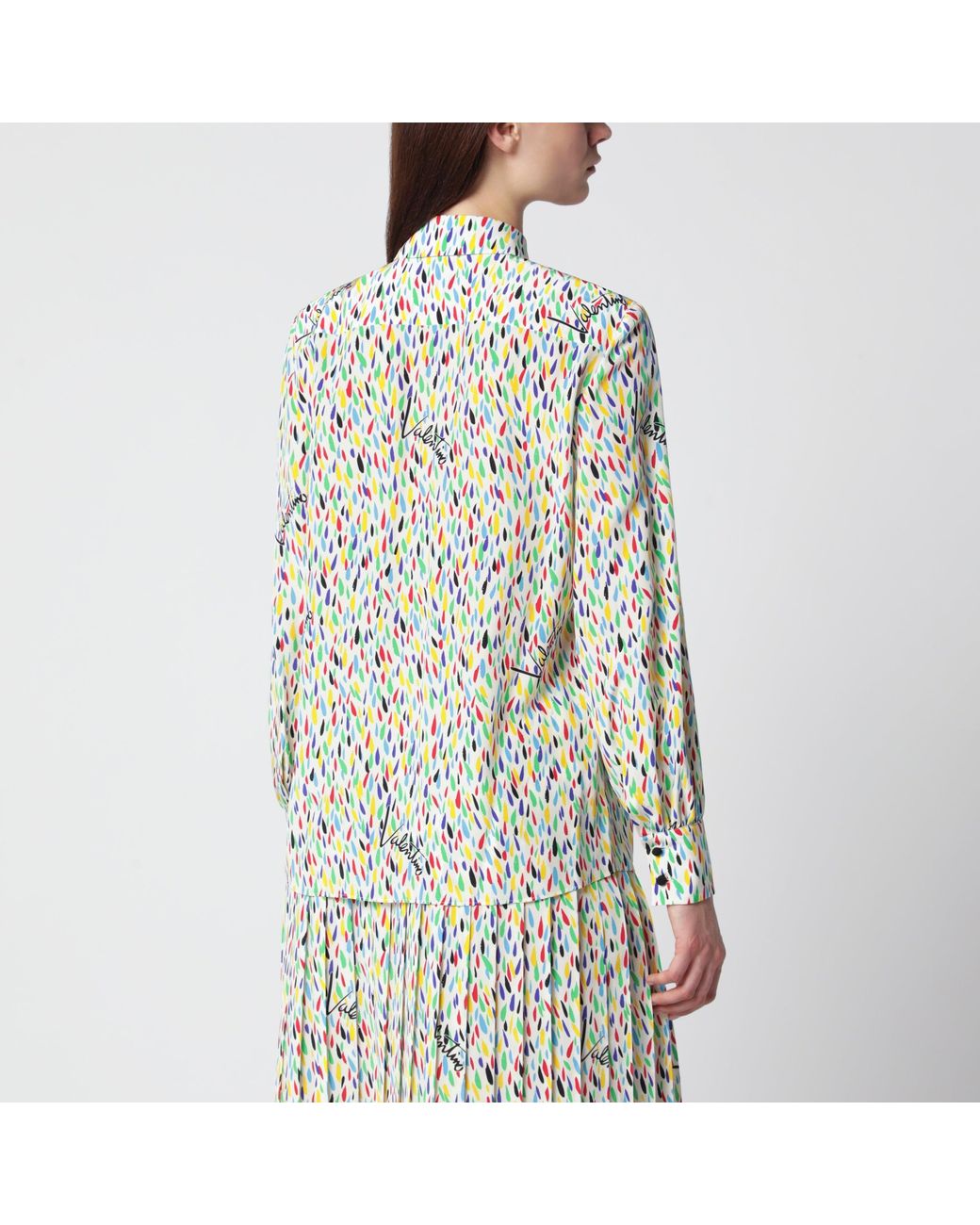 Valentino Multicolored Silk Blouse With Lavallière