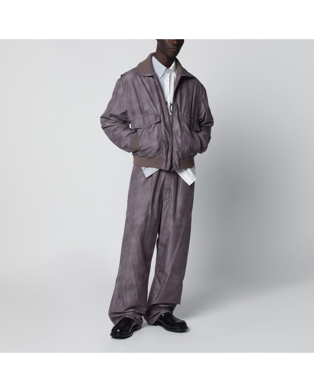 MM6 by Maison Margiela Purple Technical Fabric Zip-Up Jacket for men