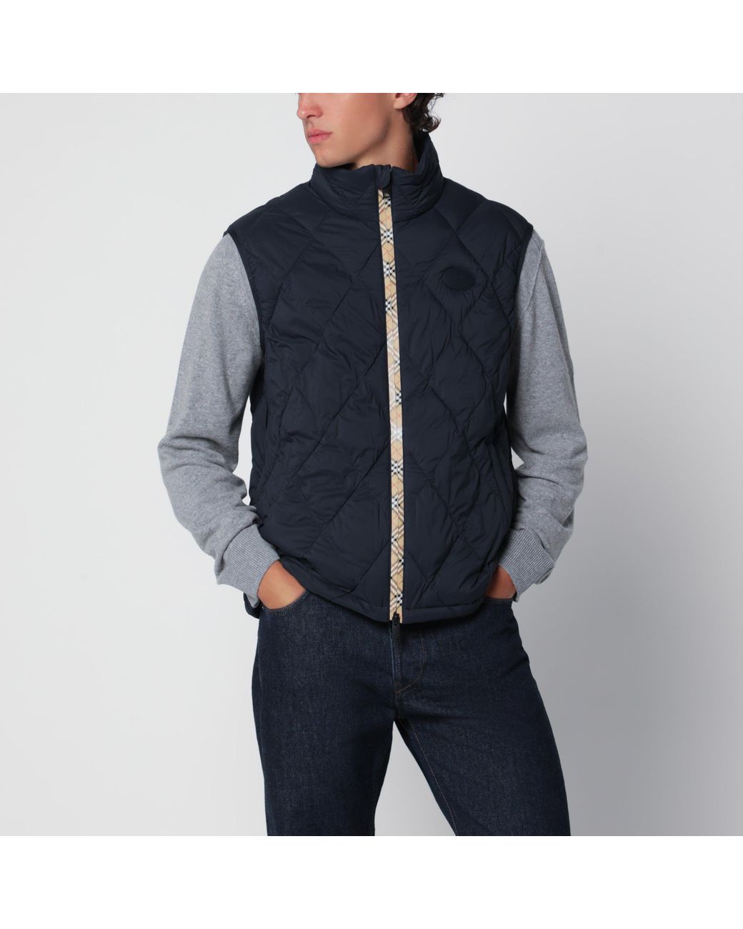 Burberry Blue Acresford Quilted Nylon Gilet for men