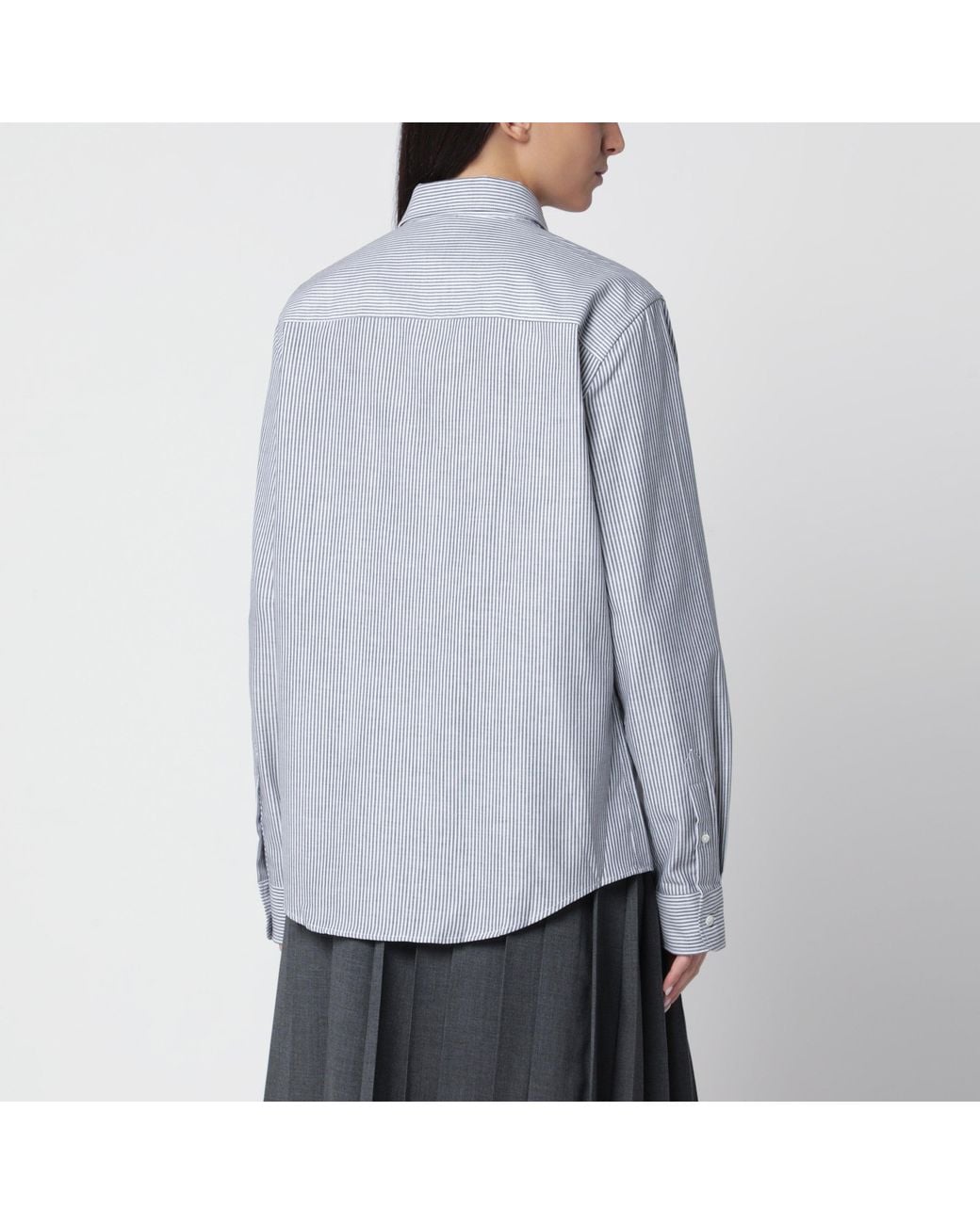 AMI Gray Striped Ami De Coeur Shirt
